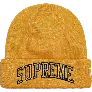 Gold Supreme New Era® Metallic Arc Beanie Hats | Supreme 484RW